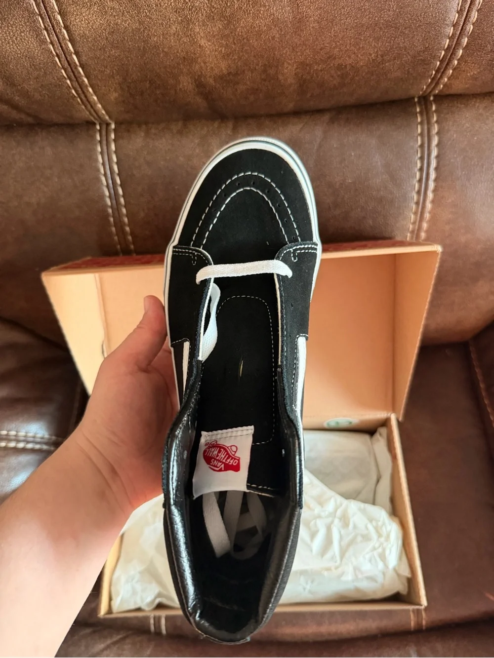 •VANS• Sk8-Hi Black/Black/White Shoes Sneakers >> NIB >> Off the Wall